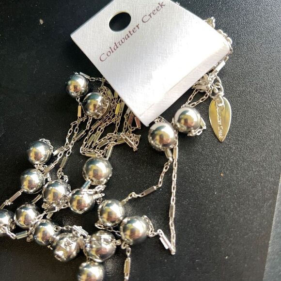 Silver Vega Beads Cold Water Creek Necklace New with Tags - Picture 3 of 8